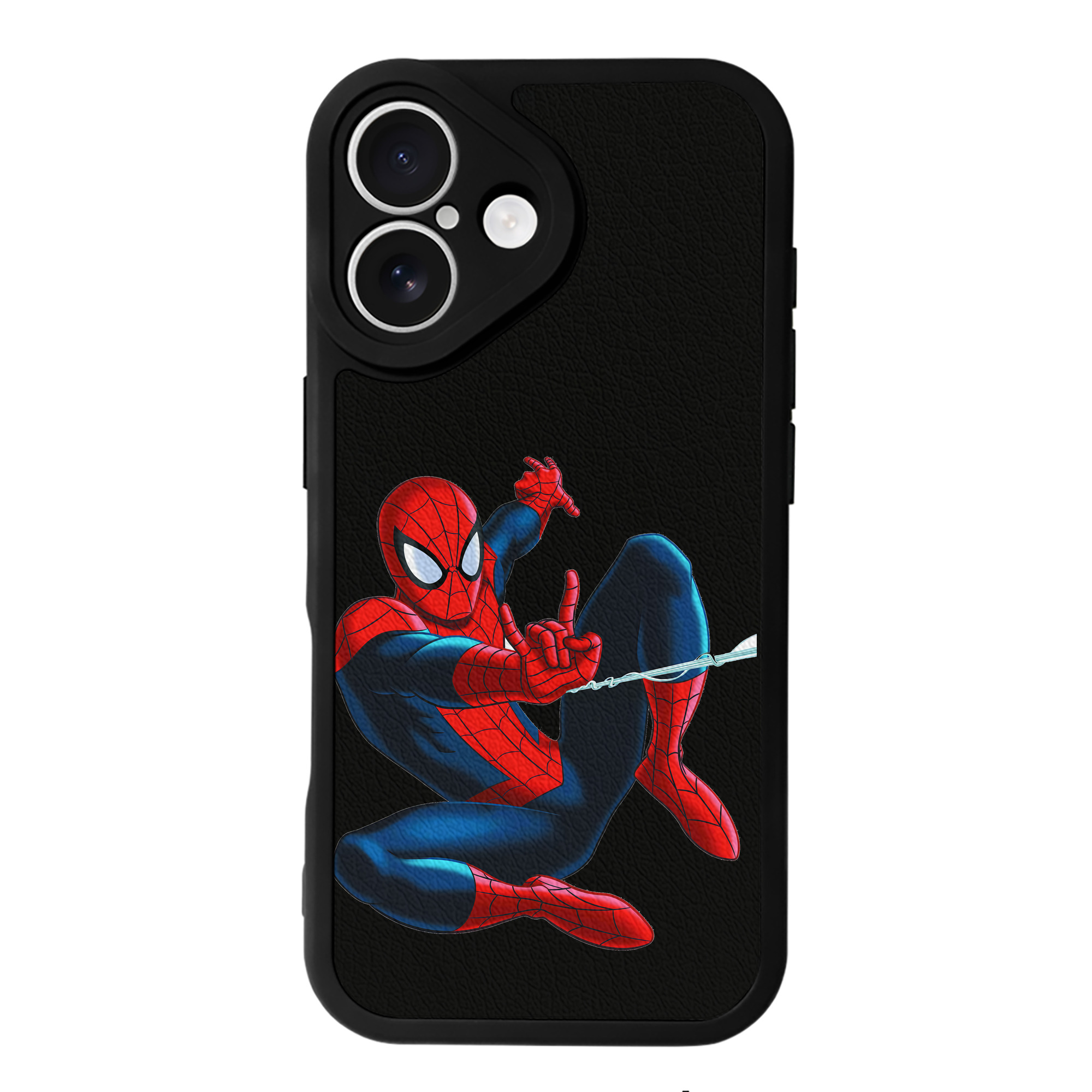 Spider Man スパイダーマン 【iPhone 16シリーズ対応】シリコンスマホケース（レザー調） 材質：シリコン